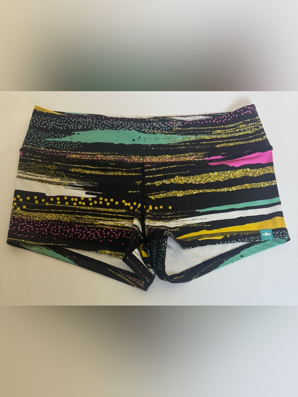 Wodbottom Booty Shorts Abstract Stripe Brushstroke Size Medium